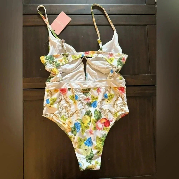 Juicy Couture NWT One-Piece Swimsuit | Floral and Fruit Print | Size medium - Picture 5 of 6